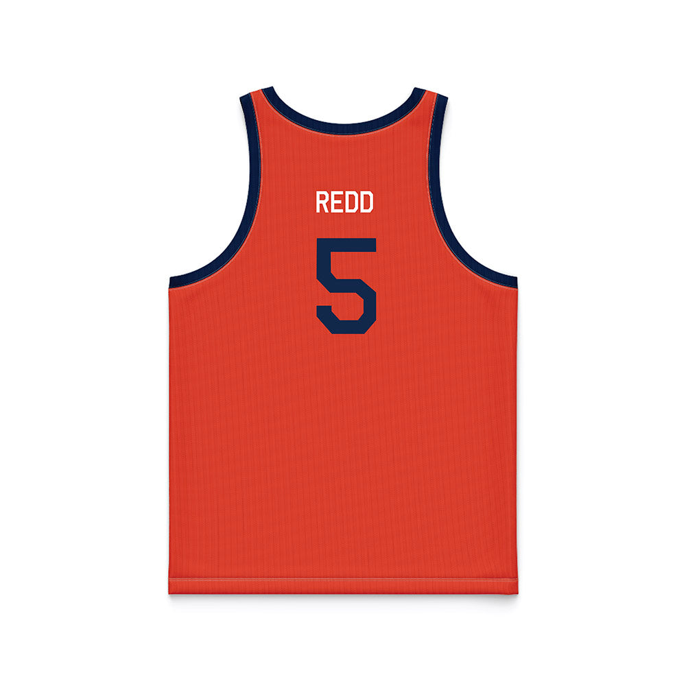 Illinois - NCAA Men's Basketball : AJ Redd - Orange Hardwood Basketball Jersey-1