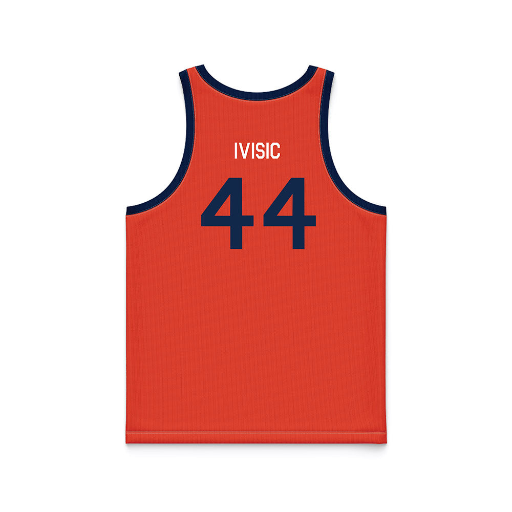 Illinois - NCAA Men's Basketball : Zvonimir Ivisic - Orange Hardwood Basketball Jersey-1