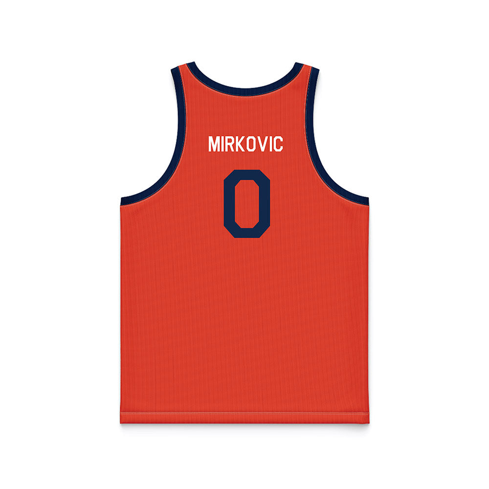 Illinois - NCAA Men's Basketball : David Mirkovic - Orange Hardwood Basketball Jersey-1