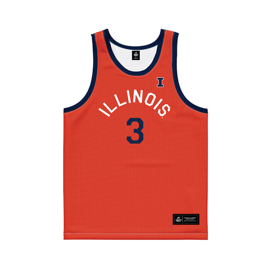 Illinois - NCAA Women's Basketball : erica finney - Orange Hardwood Basketball Jersey-0