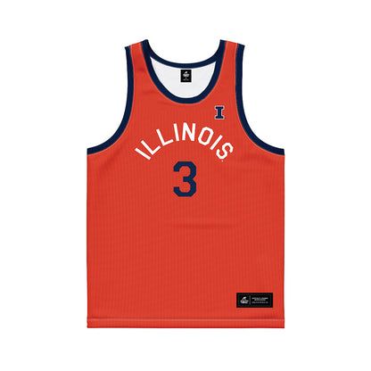 Illinois - NCAA Men's Basketball : Benjamin Humrichous - Orange Hardwood Basketball Jersey-0
