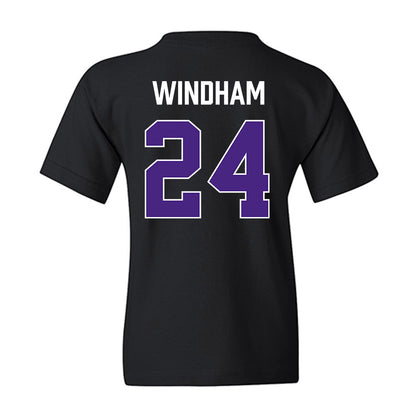 Northwestern - NCAA Men's Basketball : KJ Windham - Vintage Shersey Youth T-Shirt-1