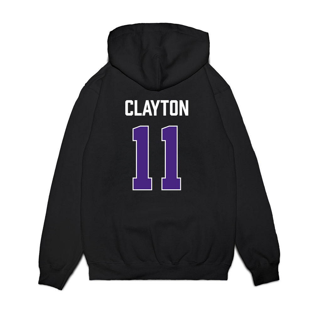 Northwestern - NCAA Men's Basketball : Jordan Clayton - Vintage Shersey Premium Hooded Sweatshirt-1
