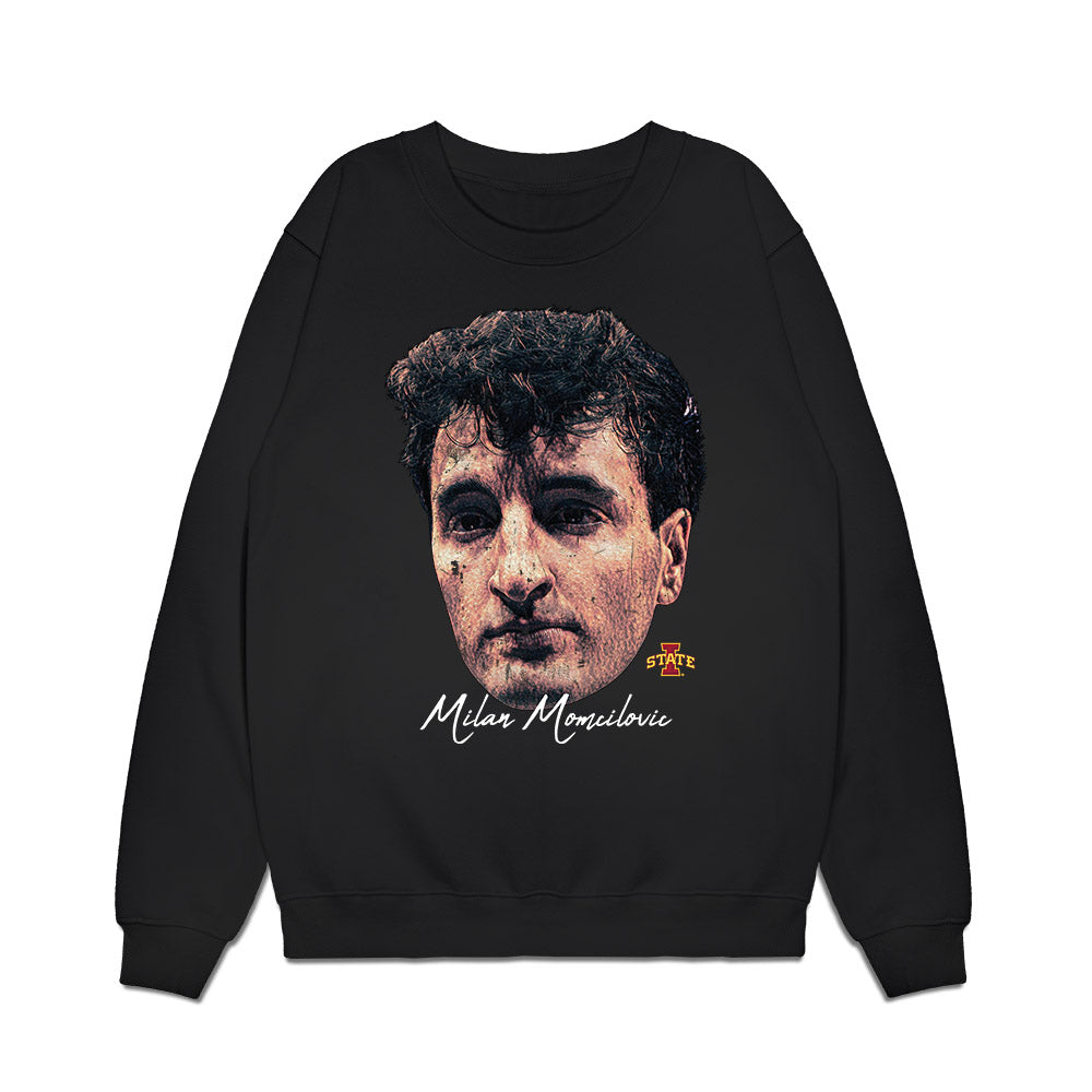 Iowa State - NCAA Men's Basketball : Milan Momcilovic - Game Face Premium Crewneck Sweatshirt-0