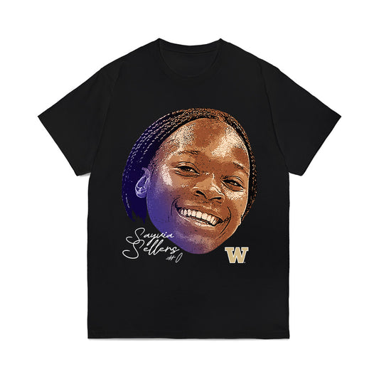 Washington - NCAA Women's Basketball : Sayvia Sellers - Game Face Comfort Colors T-Shirt-0