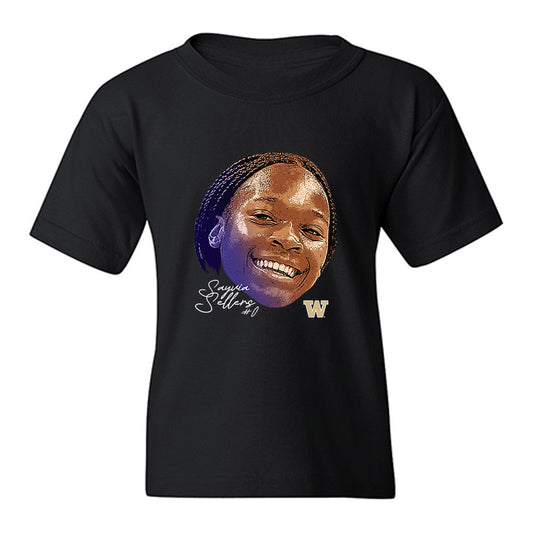 Washington - NCAA Women's Basketball : Sayvia Sellers - Game Face Youth T-Shirt-0
