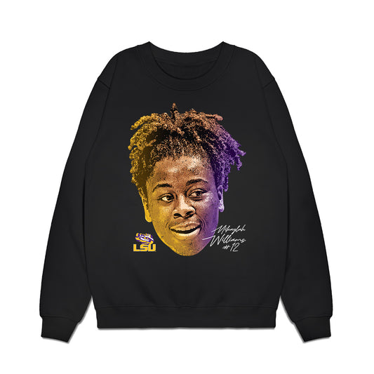 LSU - NCAA Women's Basketball : Mikaylah Williams - Game Face Premium Crewneck Sweatshirt-0