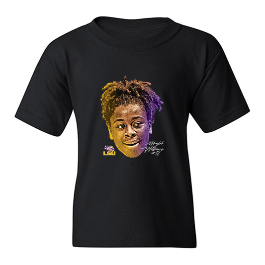 LSU - NCAA Women's Basketball : Mikaylah Williams - Game Face Youth T-Shirt-0