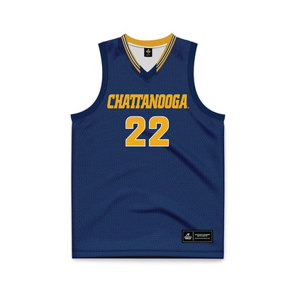 UTC - NCAA Women's Basketball : Gianna Corbitt - Navy Basketball Jersey-0