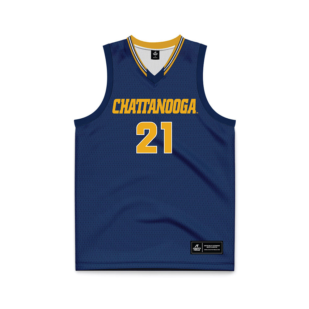 UTC - NCAA Women's Basketball : Falon Bedke - Navy Basketball Jersey-0
