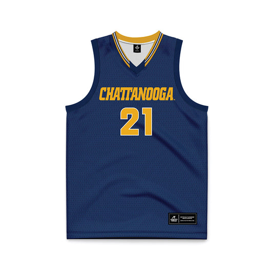 UTC - NCAA Women's Basketball : Falon Bedke - Navy Basketball Jersey-0