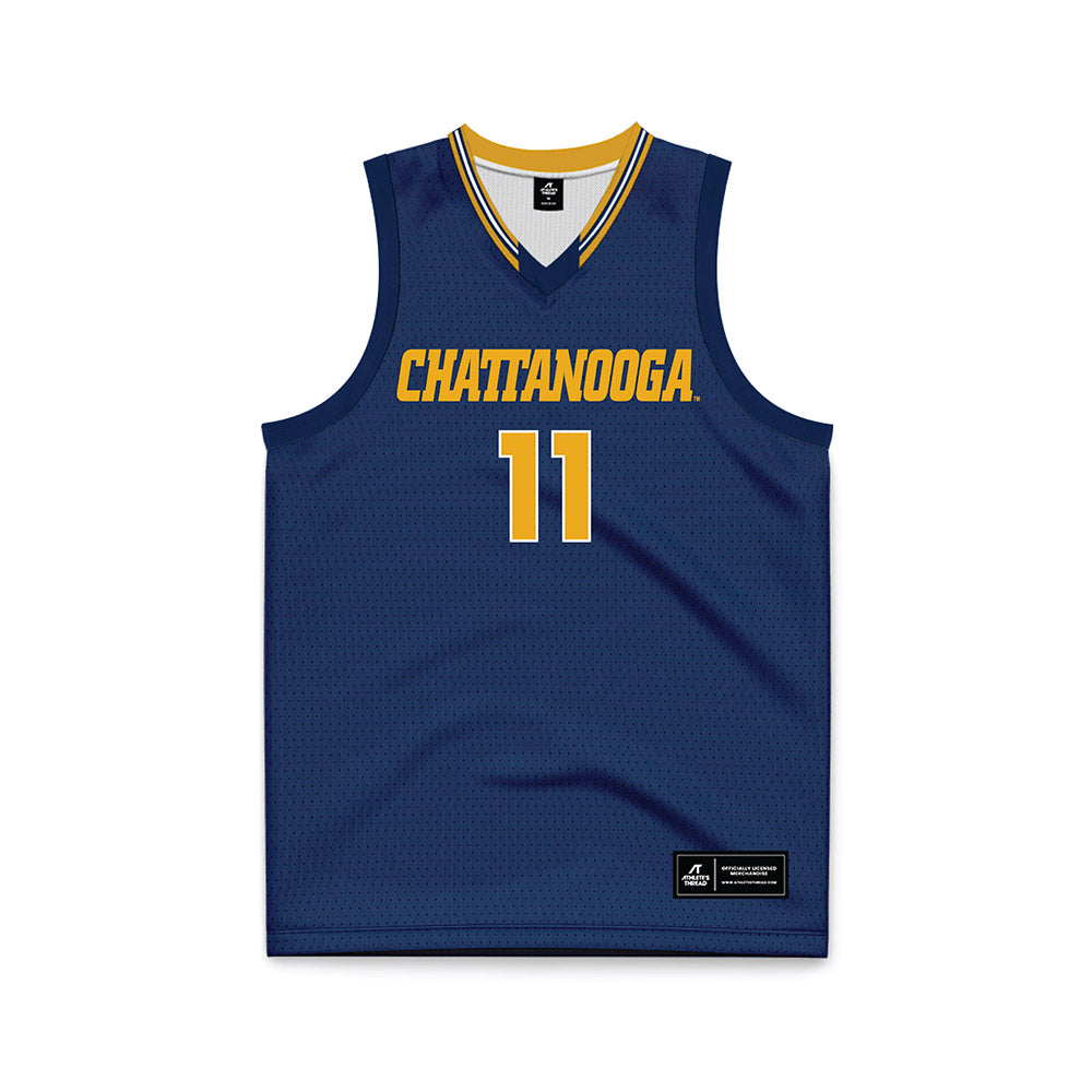 UTC - NCAA Women's Basketball : Caia Elisaldez - Navy Basketball Jersey-0