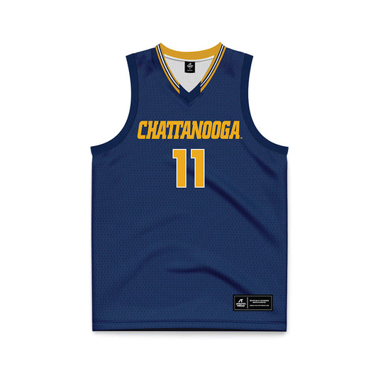 UTC - NCAA Women's Basketball : Caia Elisaldez - Navy Basketball Jersey-0