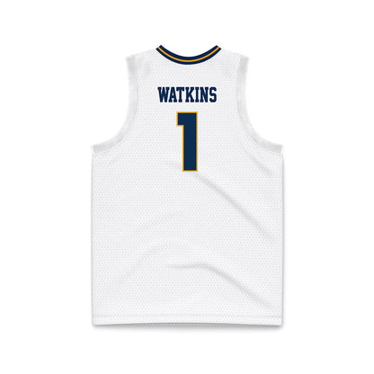 UTC - NCAA Men's Basketball : Brennan Watkins - White Basketball Jersey-1