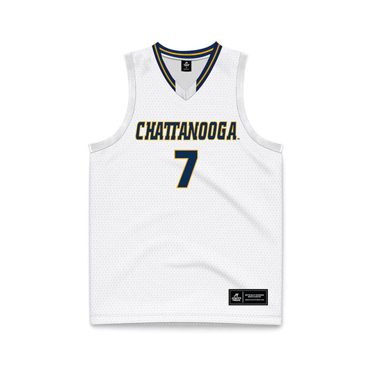 UTC - NCAA Men's Basketball : Sean Cusano - White Basketball Jersey-0