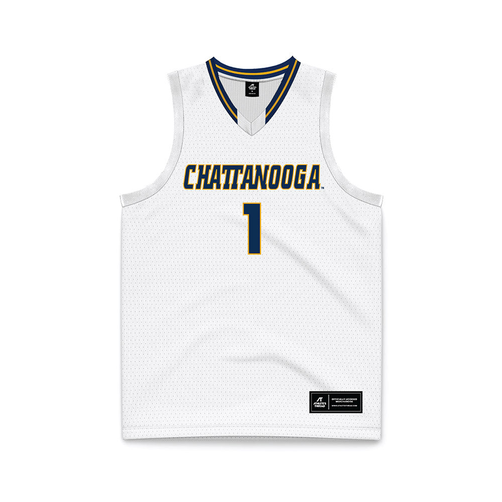 UTC - NCAA Men's Basketball : Brennan Watkins - White Basketball Jersey-0