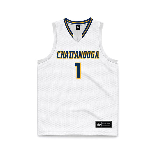 UTC - NCAA Men's Basketball : Brennan Watkins - White Basketball Jersey-0