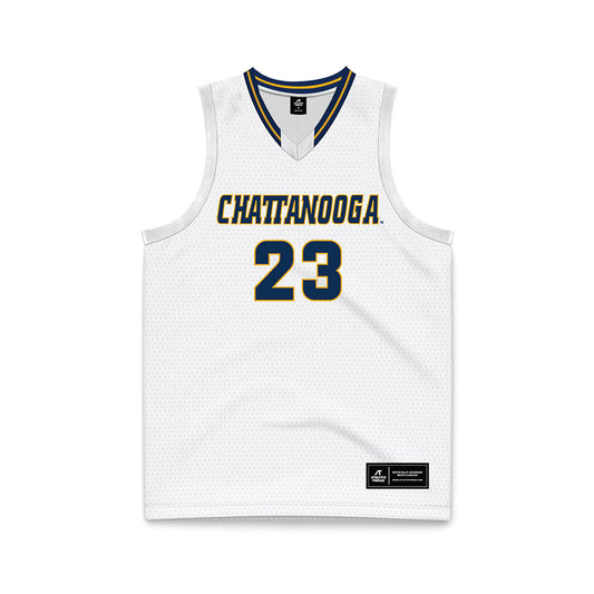 UTC - NCAA Men's Basketball : Latif Diouf - White Basketball Jersey-0