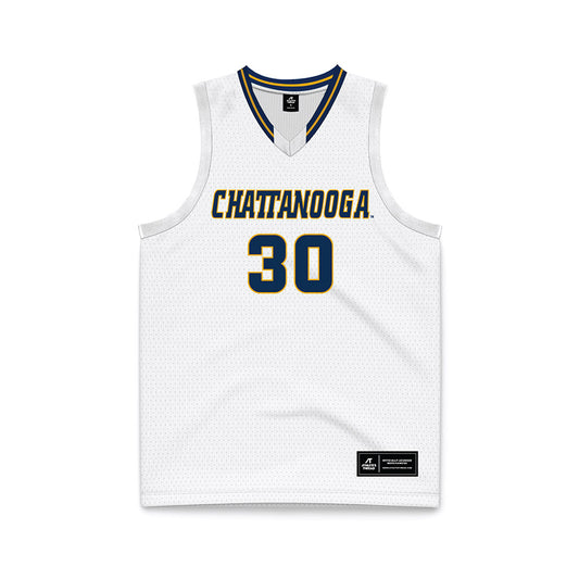 UTC - NCAA Men's Basketball : Josh Bowman - White Basketball Jersey-0