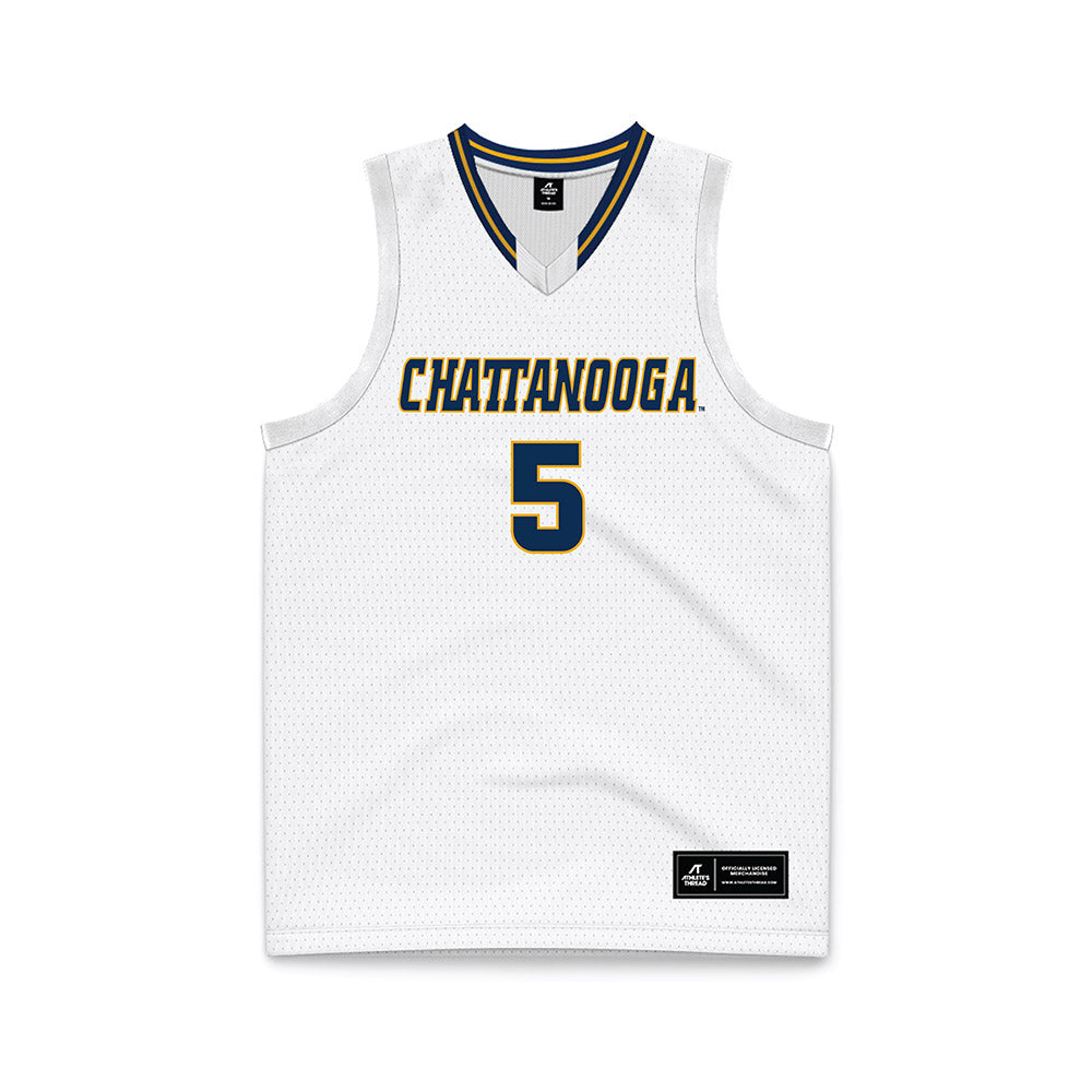 UTC - NCAA Men's Basketball : Jordan Frison - White Basketball Jersey-0