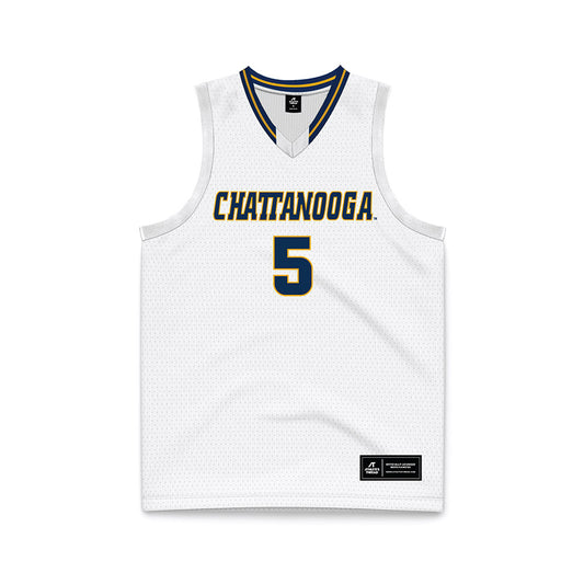 UTC - NCAA Men's Basketball : Jordan Frison - White Basketball Jersey-0