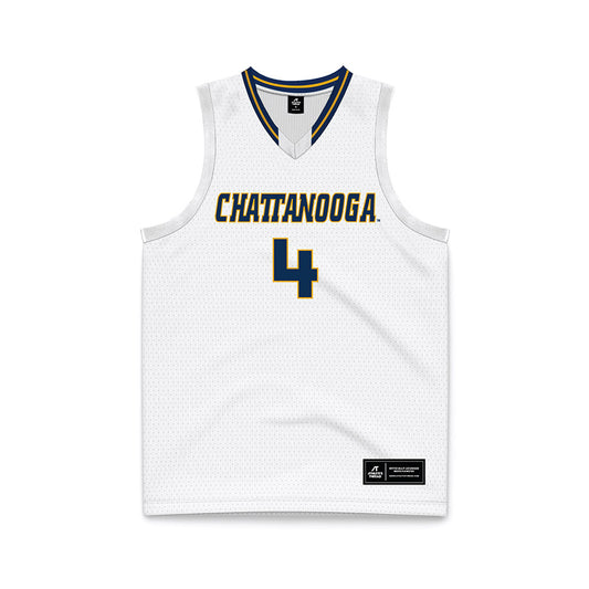 UTC - NCAA Men's Basketball : Zachary Bleshoy - White Basketball Jersey-0