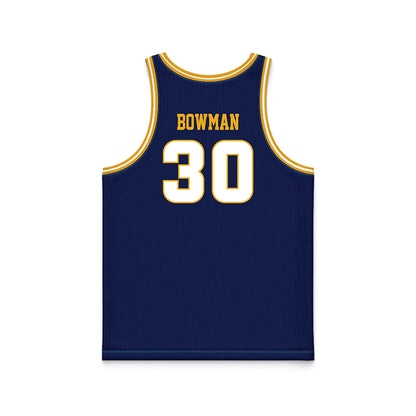 UTC - NCAA Men's Basketball : Josh Bowman - Navy Basketball Jersey-1