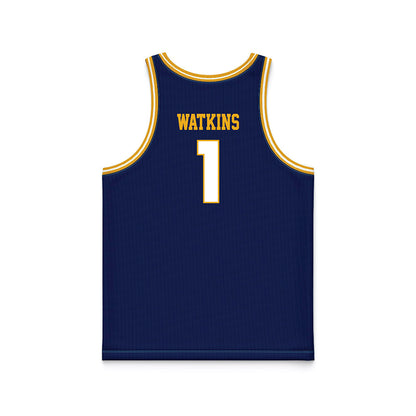 UTC - NCAA Men's Basketball : Brennan Watkins - Navy Basketball Jersey-1