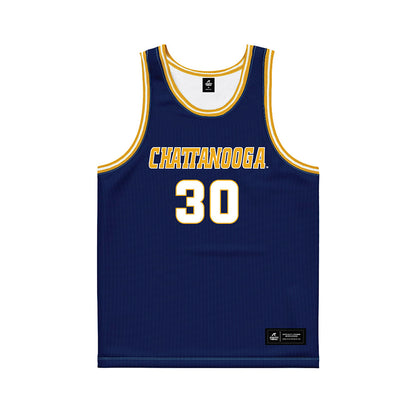UTC - NCAA Men's Basketball : Josh Bowman - Navy Basketball Jersey-0