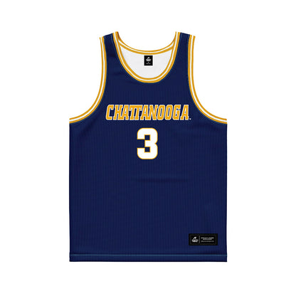 UTC - NCAA Men's Basketball : Jikari Johnson - Navy Basketball Jersey-0