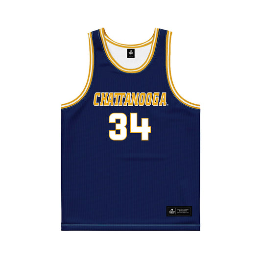 UTC - NCAA Men's Basketball : Makai Richards - Navy Basketball Jersey-0