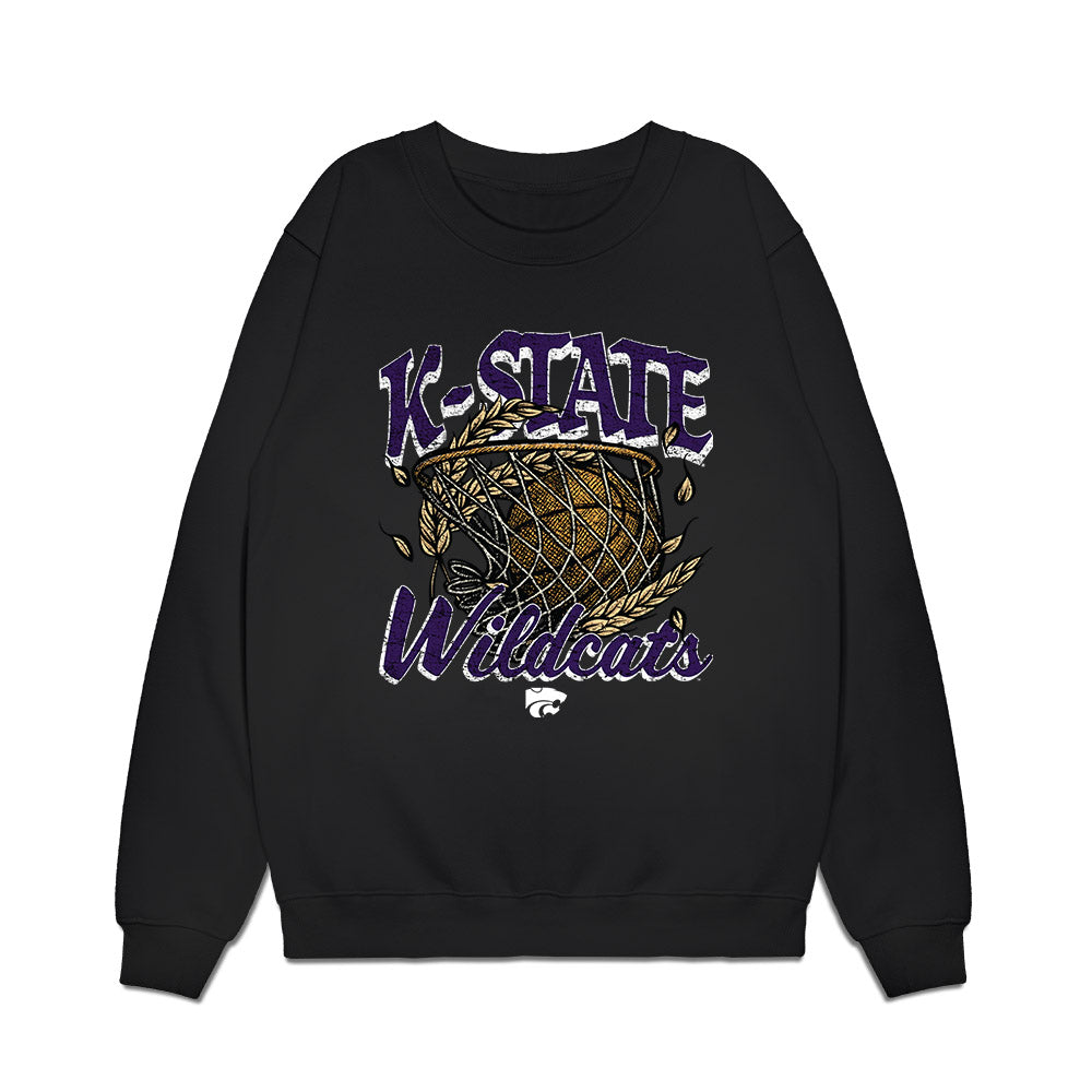 Kansas State - NCAA Men's Basketball : Taj Manning - Vintage Basketball Premium Crewneck Sweatshirt-0