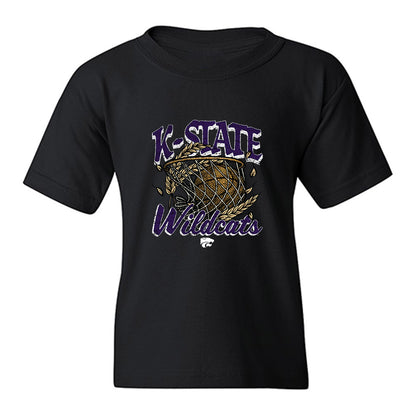Kansas State - NCAA Men's Basketball : Elias Rapieque - Vintage Basketball Youth T-Shirt-0
