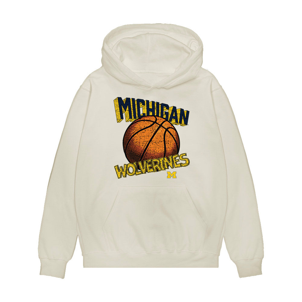 Michigan - NCAA Men's Basketball : Roddy Gayle Jr - Vintage Shersey Premium Hooded Sweatshirt-0
