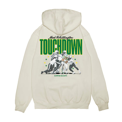 Oregon - NCAA Football : Noah Whittington - Touchdown Graphic Premium Hooded Sweatshirt-1