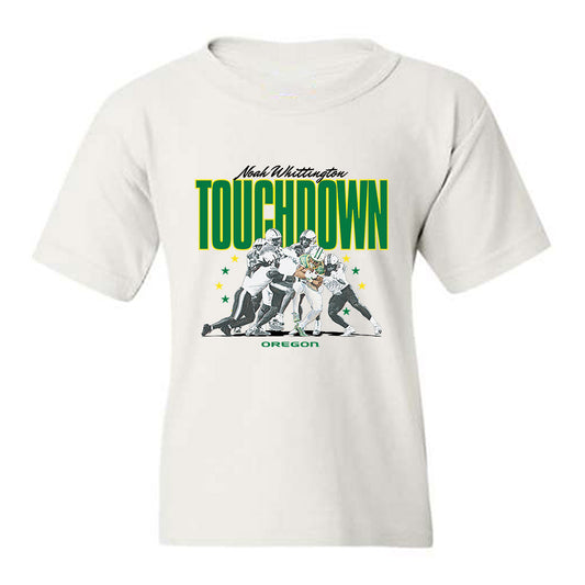 Oregon - NCAA Football : Noah Whittington - Touchdown Graphic Youth T-Shirt-0