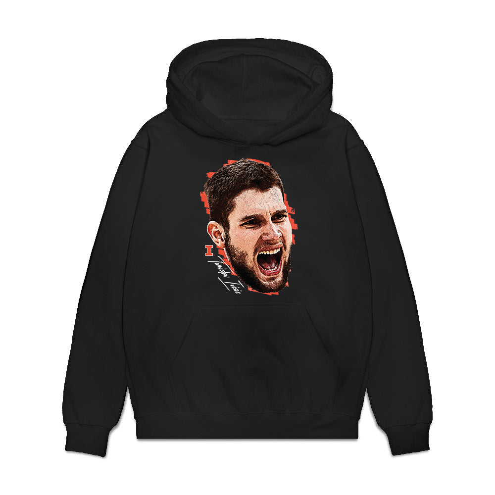 Illinois - NCAA Men's Basketball : Tomislav Ivisic - Game Face Premium Hooded Sweatshirt-0