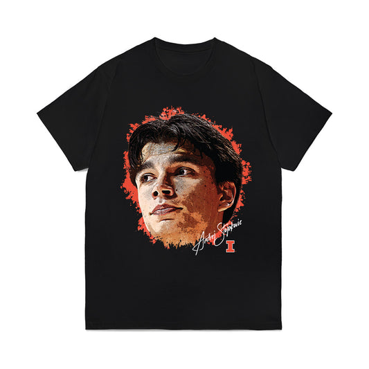 Illinois - NCAA Men's Basketball : Andrej Stojakovic - Game Face Comfort Colors T-Shirt-0