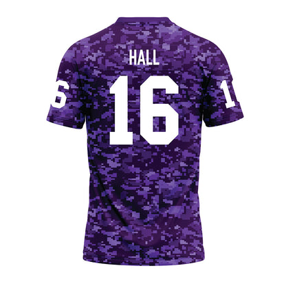 Tarleton State - NCAA Football : Isaac Hall - Purple Camo Premium Football Jersey-1