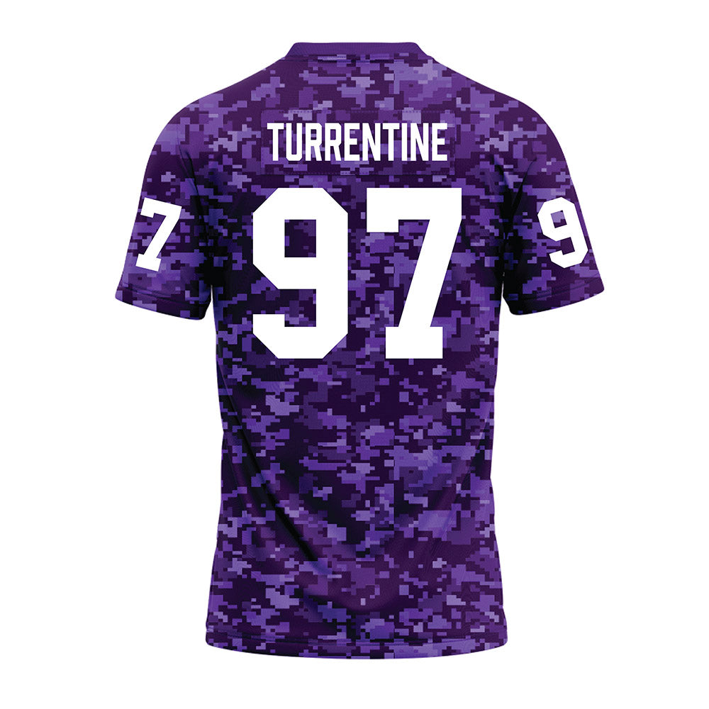 Tarleton State - NCAA Football : James Turrentine - Purple Camo Premium Football Jersey-1