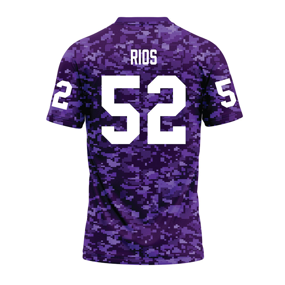 Tarleton State - NCAA Football : Robert Rios - Purple Camo Premium Football Jersey-1