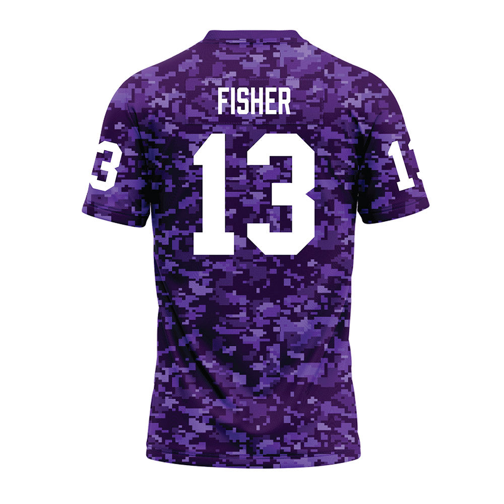 Tarleton State - NCAA Football : Marsean Fisher - Purple Camo Premium Football Jersey-1