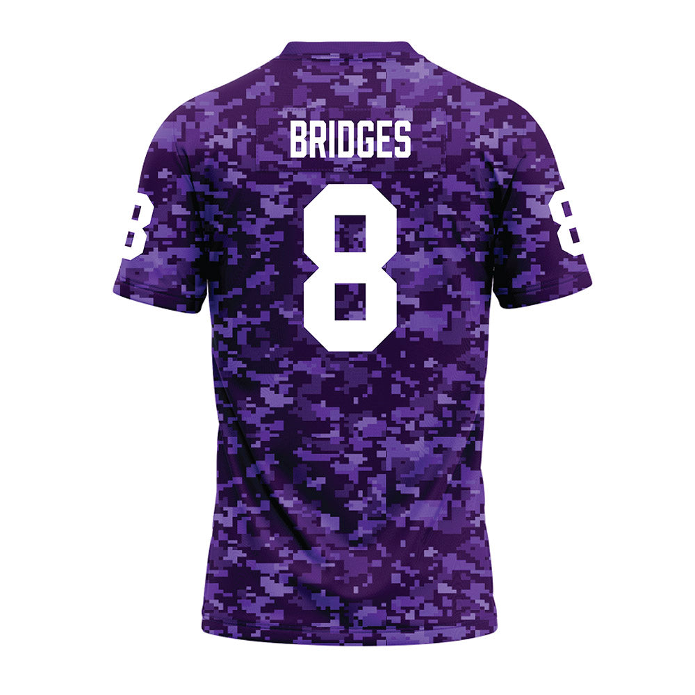 Tarleton State - NCAA Football : Braelon Bridges - Purple Camo Premium Football Jersey-1