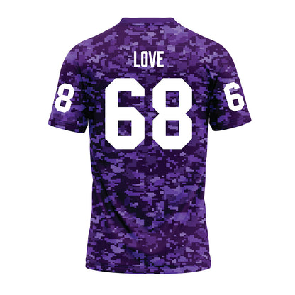 Tarleton State - NCAA Football : Jordan Love - Purple Camo Premium Football Jersey-1