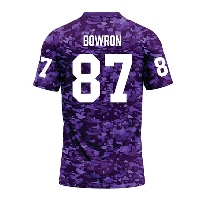 Tarleton State - NCAA Football : Wheeler Bowron - Purple Camo Premium Football Jersey-1