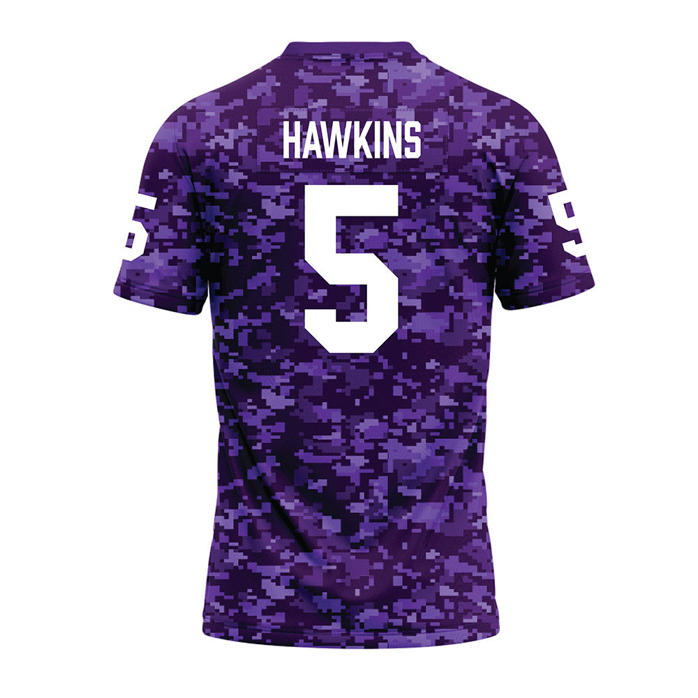 Tarleton State - NCAA Football : Dabari Hawkins - Purple Camo Premium Football Jersey-1