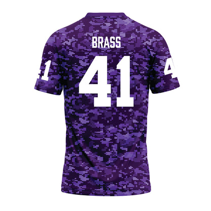 Tarleton State - NCAA Football : Reid Brass - Purple Camo Premium Football Jersey-1