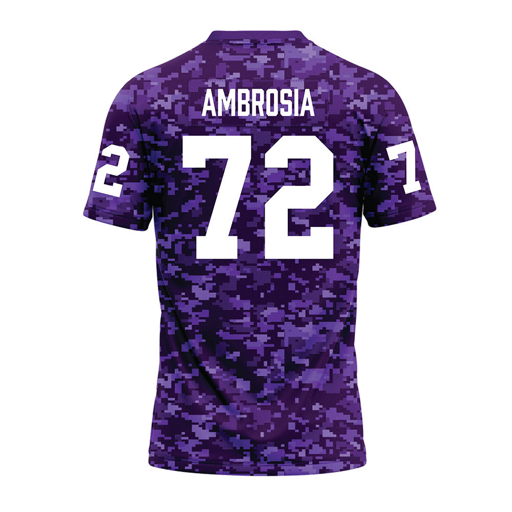 Tarleton State - NCAA Football : Alec Ambrosia - Purple Camo Premium Football Jersey-1