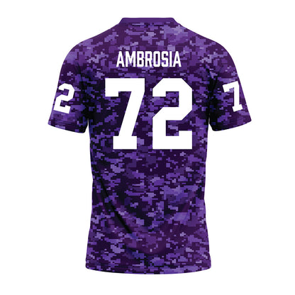 Tarleton State - NCAA Football : Alec Ambrosia - Purple Camo Premium Football Jersey-1