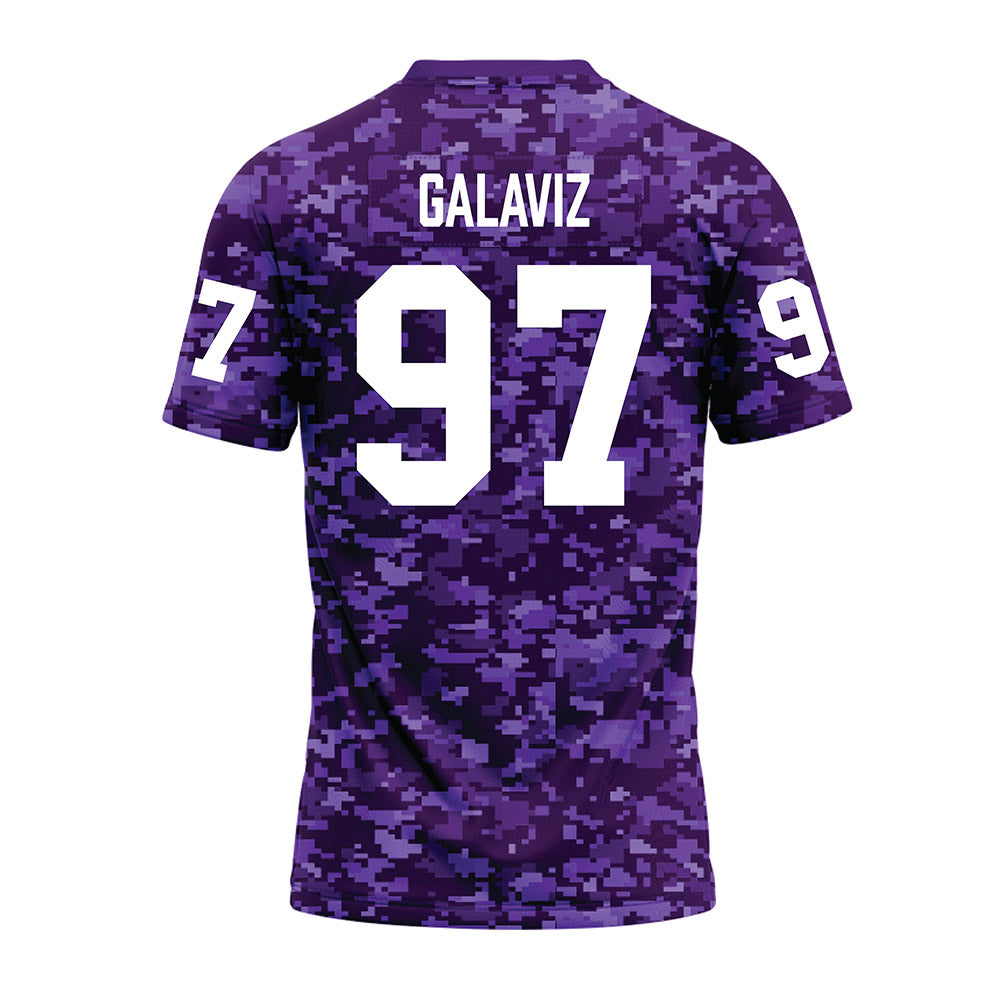Tarleton State - NCAA Football : Gianni Galaviz - Purple Camo Premium Football Jersey-1